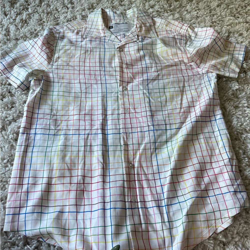 Izod Multicolor Grid Pattern Men's Shirt - Picture 2 of 5